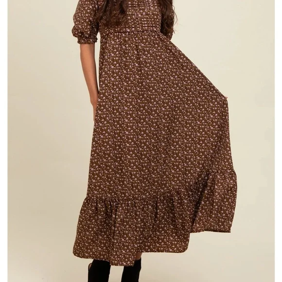 Pinkblush Chocolate Floral Maxi Dress - Picture 2 of 5